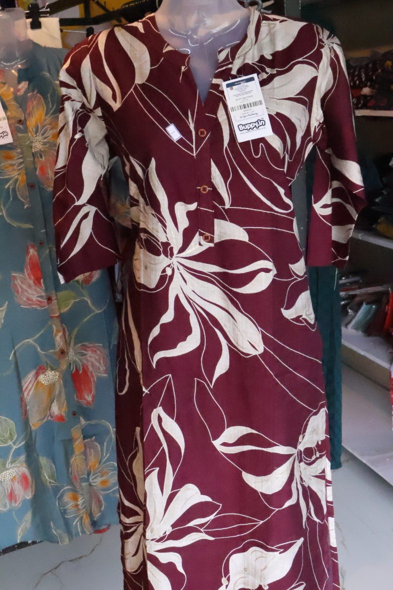 Bold & Beautiful – Maroon Floral Kurti for Effortless Style
