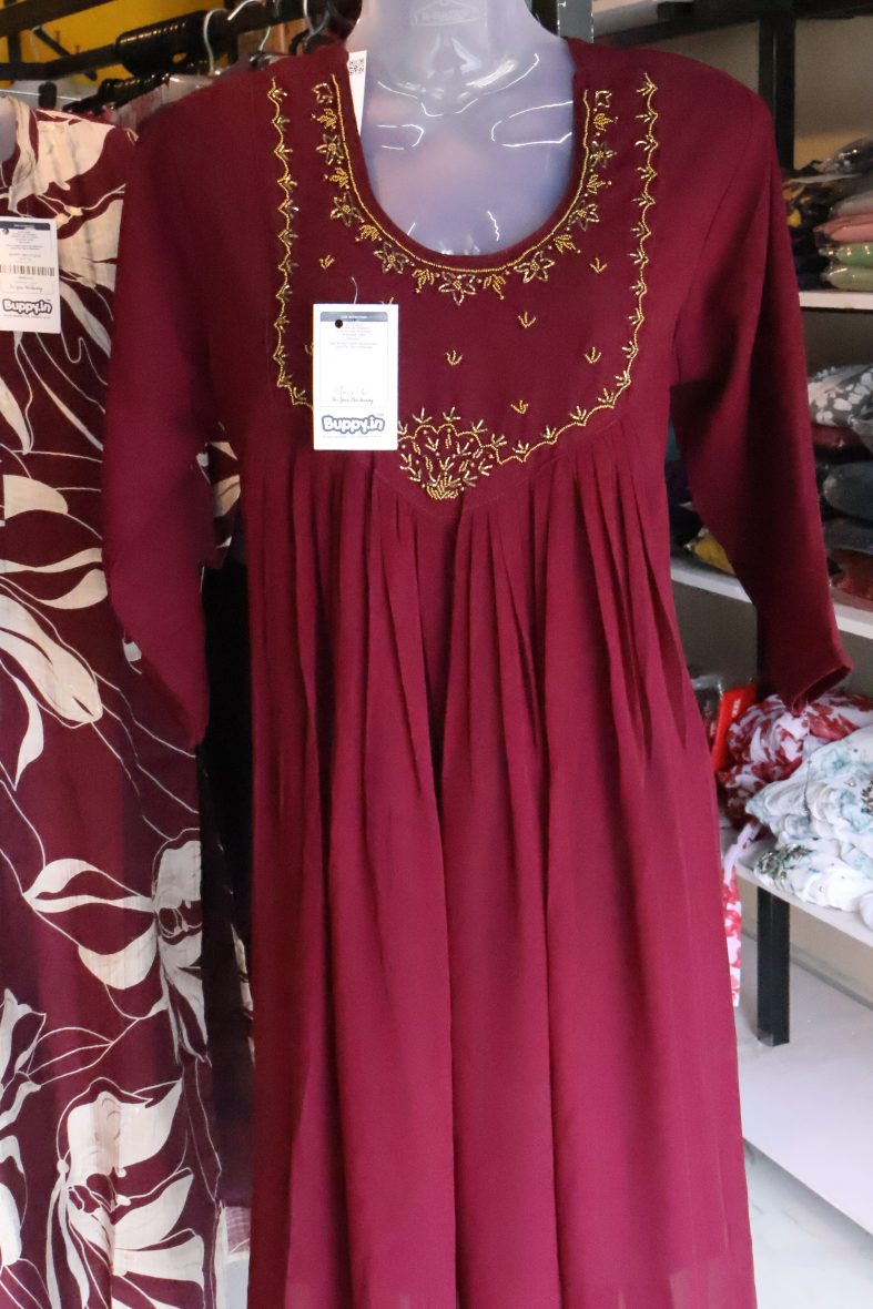 Grape- Handwork Georgette Kurti for Timeless Style (L)