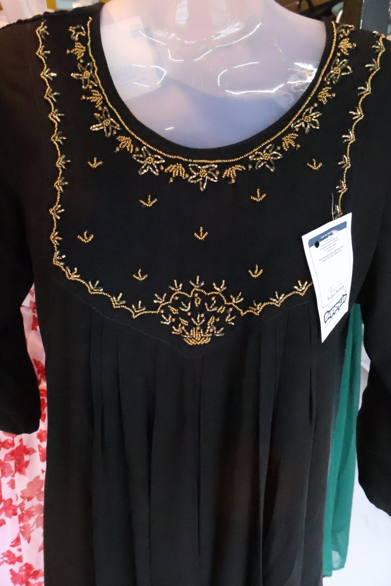 Black Handwork Georgette Kurti for Timeless Style (L)