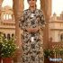 Women’s Charcoal & Tan Botanical Print Shirt-Style Co-ord Set