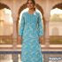 Women’s Sky Blue Floral & Zig-Zag Print Co-ord Set