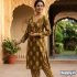 Women’s Olive & Gold Paisley Print V-Neck Co-ord Set