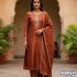 Elegant Silk-Finish Kurti Set with Hand-Worked Yoke & Matching Dupatta