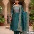 Teal Green Chanderi Silk Embroidered Kurta Set with Dupatta – 3-Piece Festive Ensemble