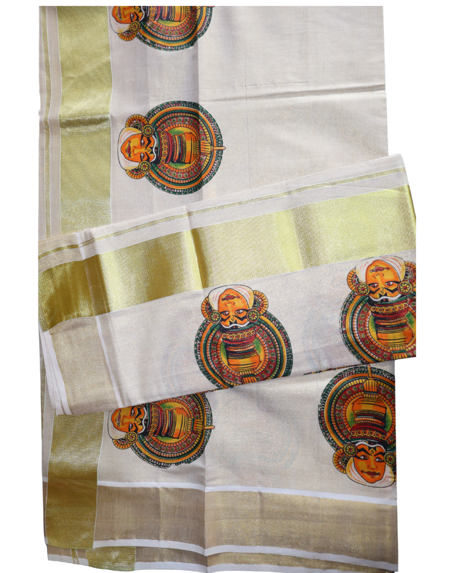 Kerala Traditional Kathakali Print Set-Mundu